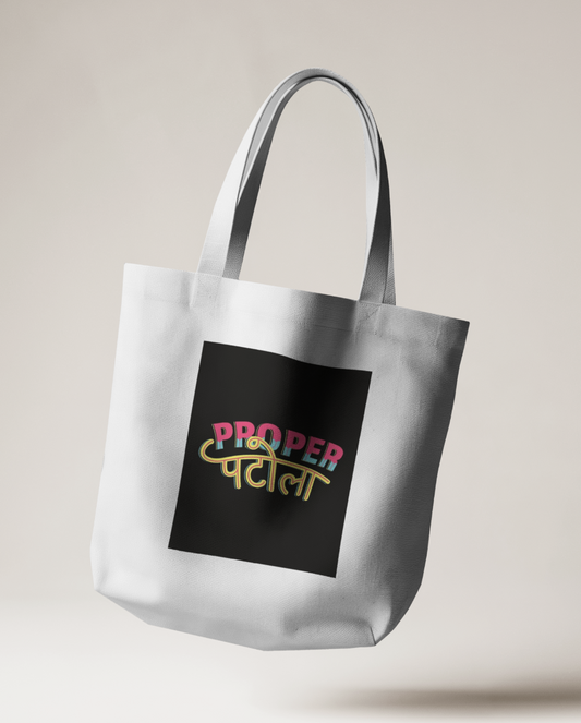 "Proper पटोला "- Hand-Painted Tote Bag