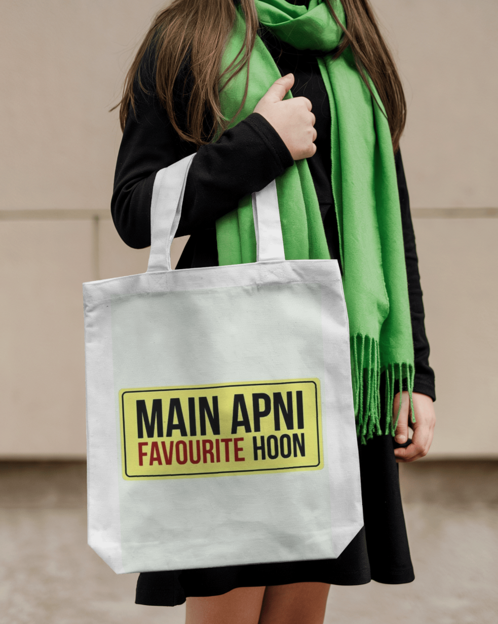 "Main Apni Favourite Hoon"- Hand-Painted Tote Bag