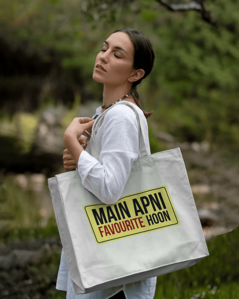 "Main Apni Favourite Hoon"- Hand-Painted Tote Bag