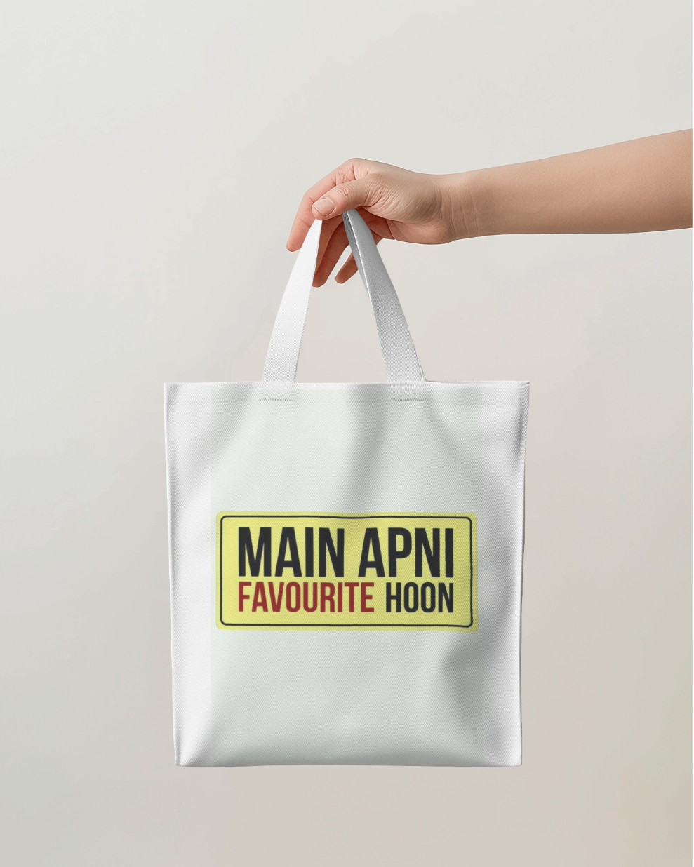 "Main Apni Favourite Hoon"- Hand-Painted Tote Bag