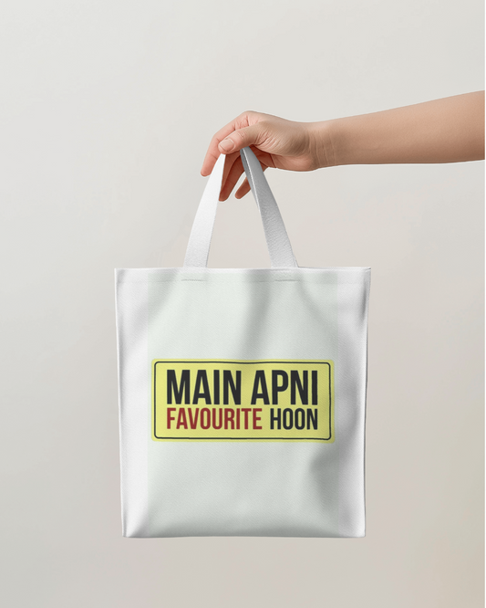 "Main Apni Favourite Hoon"- Hand-Painted Tote Bag