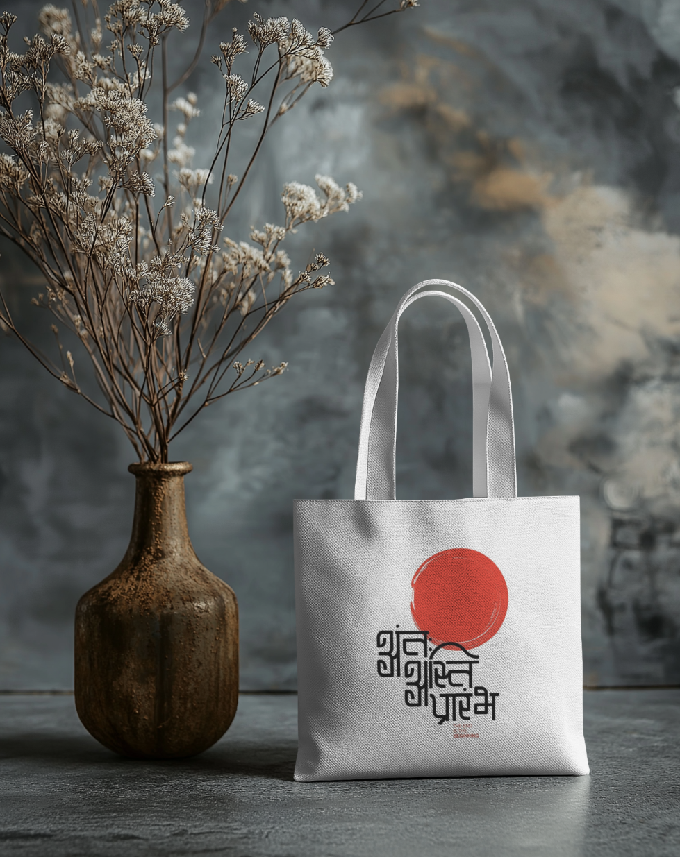 "अंत ही आरंभ है"- Hand-Painted Tote Bag